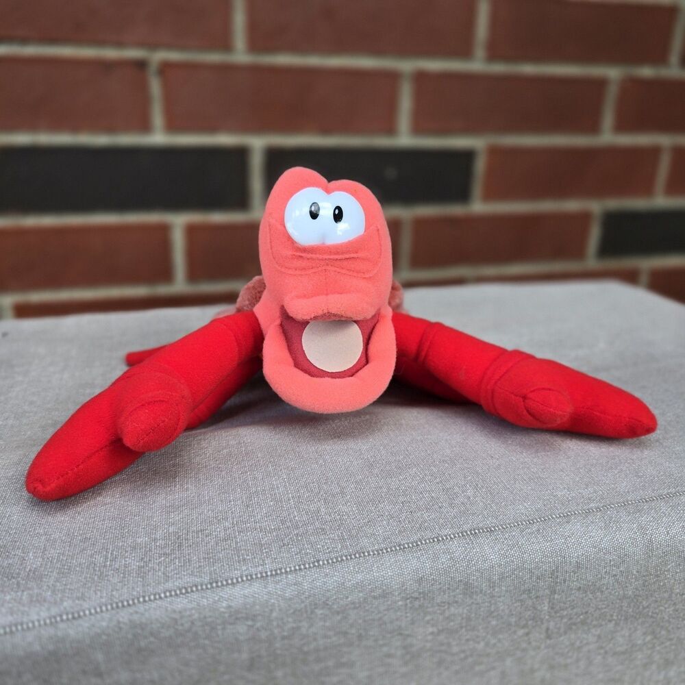 Vintage Disney Little Mermaid Sebastian Crab Plush 90’s Stuffed Animal 8"